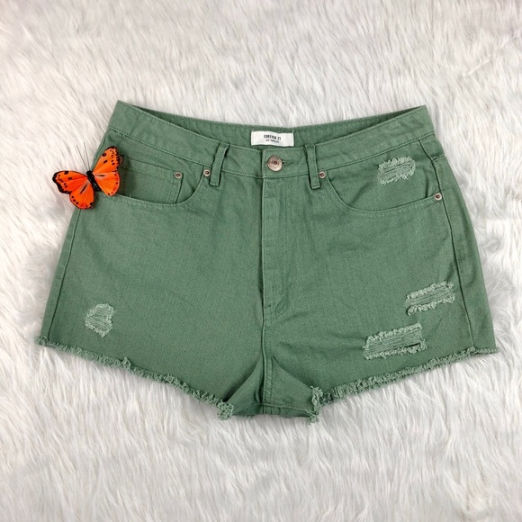 Forever 21 Pants - High Waist Destroyed Jean Shorts 30 EUC